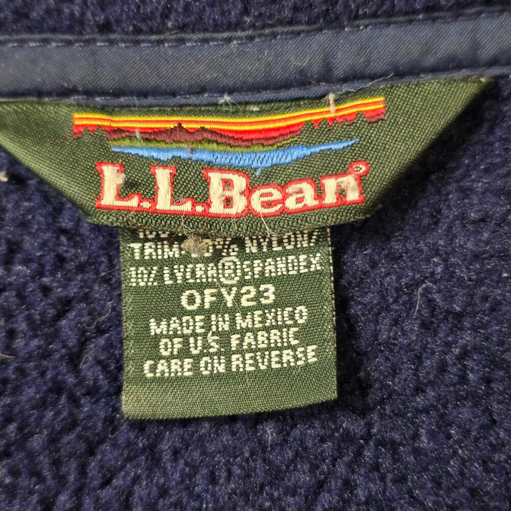 L.L. Bean Navy Blue Fleece Zip Up Size XL Reg - Picture 3 of 8
